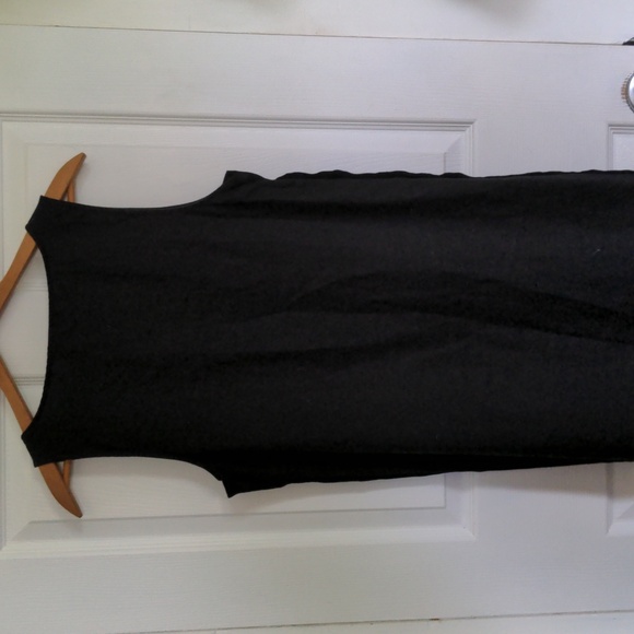 Madewell Cotton Linen Sleeveless Black Dress with Side Buttons - Picture 5 of 6